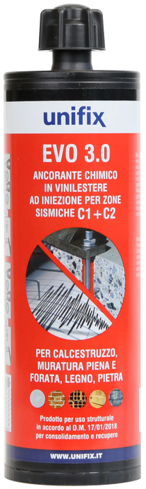 Ancorante chimico bicomponente vinilestere Evo 3.0 - tripla certificazione, senza stirene