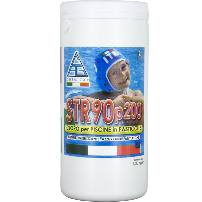 Cloro per piscina pastiglie 200 g str90p200 1 kg