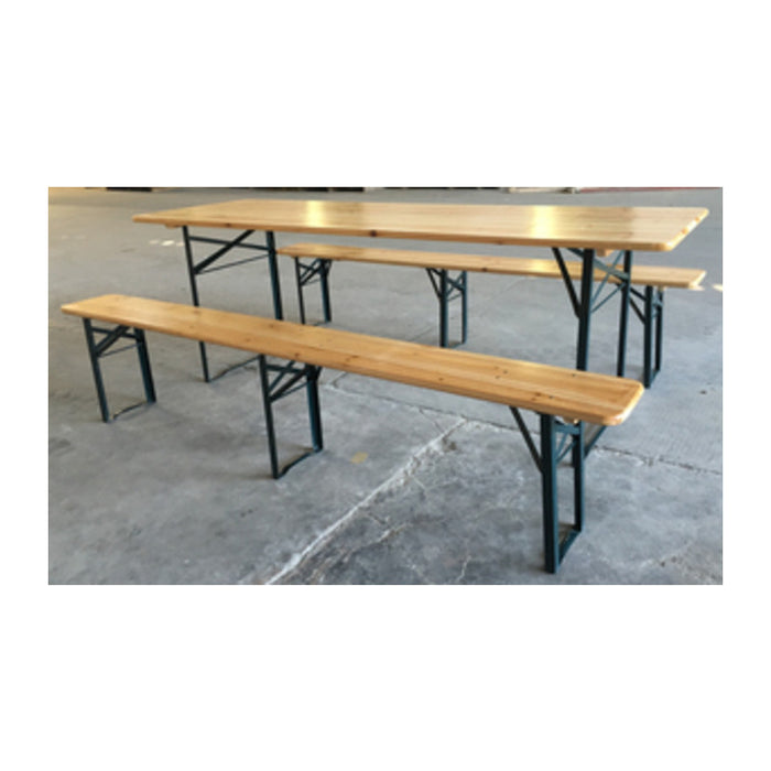 C set birreria c/panche legno/metallo 220x80x76cm