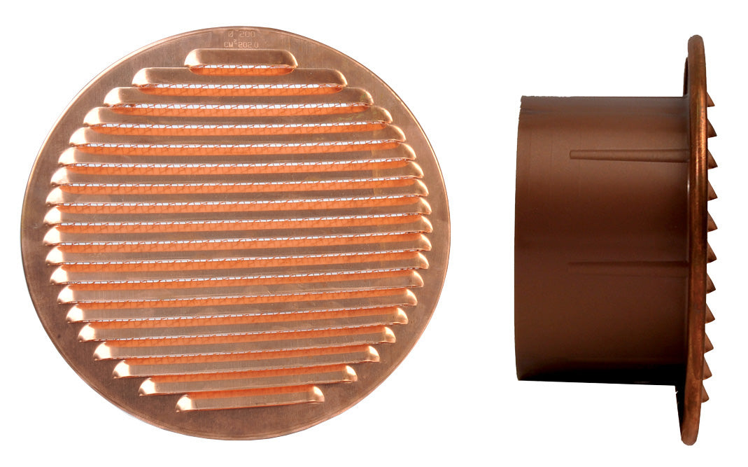 COPPER ANTI-INSECT VENTILATION GRILLE 9 D 150 MM PLASTIC MOUTHPIECE