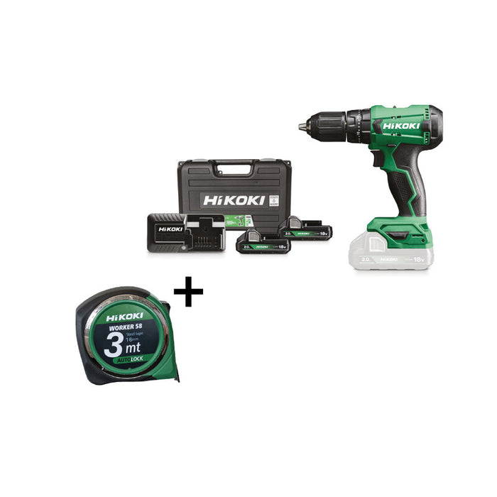 Hikoki set trapano avvitat dv18da 18v c/perc + acc