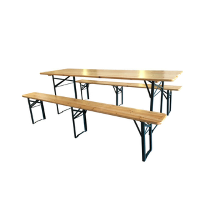 C set birreria c/panche legno/metallo 220x70x76cm