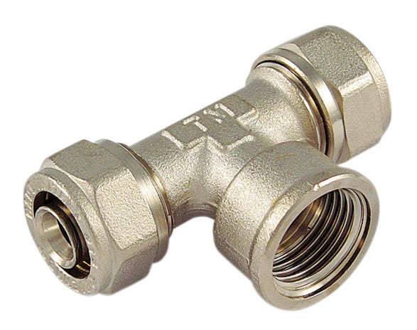 Raccordo tee f.20x1/2x20 per multistrato