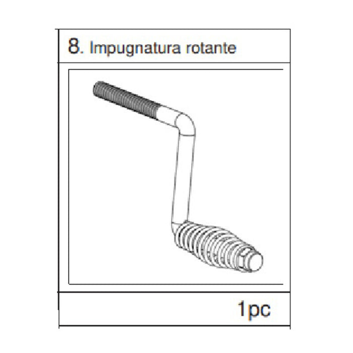 R impugnatura rotante nr.8 x barbecue asado