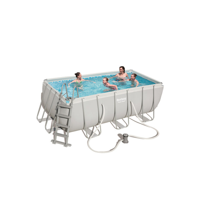 Piscina c/telaio pompa e scala 412x201xh122 cm 56456