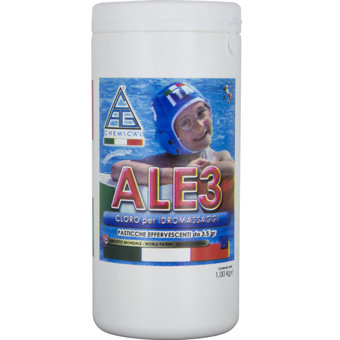 Cloro per piscina pastigl 3 g effervesc ale3 1 kg