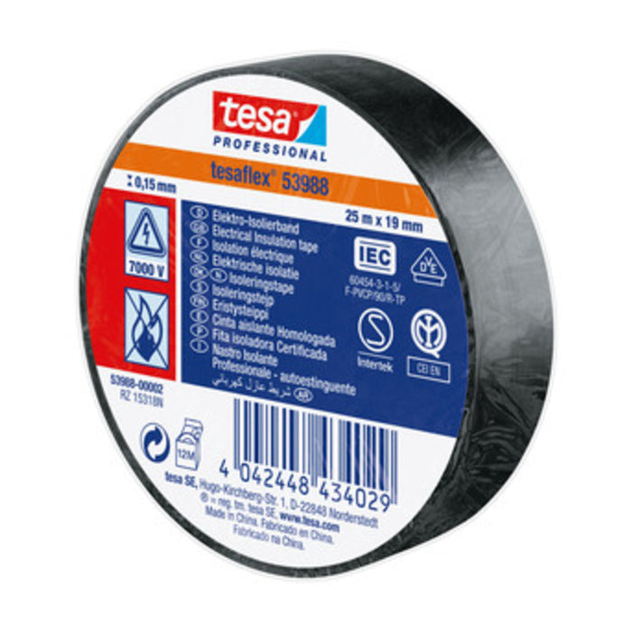 NASTRO ISOLANTE CERTIFICATO NERO 19 MM X 25 M