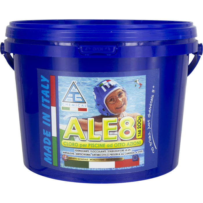 Cloro per piscina pastigl 200 g 8 funz ale8p200 5 kg