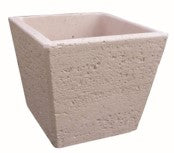 VASO QUADRATO IN PIETRA RICOSTRUITA FIN. TRAVERTINO ROSA PER PUNTI ACQUA TAVOLOZZA QUADRATI IN SCATOLA