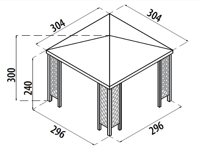 CAPRI GAZEBO 300X300 WITH GRILLS