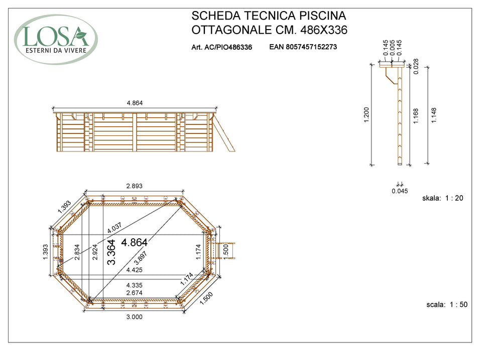 Piscina ottagonale 486x336