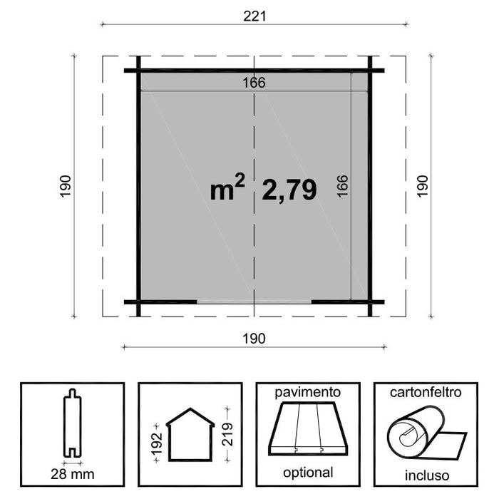 GAIA HOUSE cm. 190x190