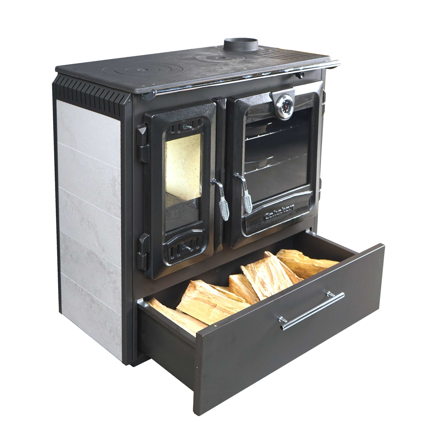 Stufe a legna in ghisa Caliskan con forno