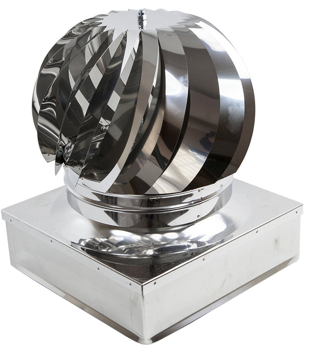Fumaiolo turbo inox aisi 304 c/cuscinetti 22x22 cm