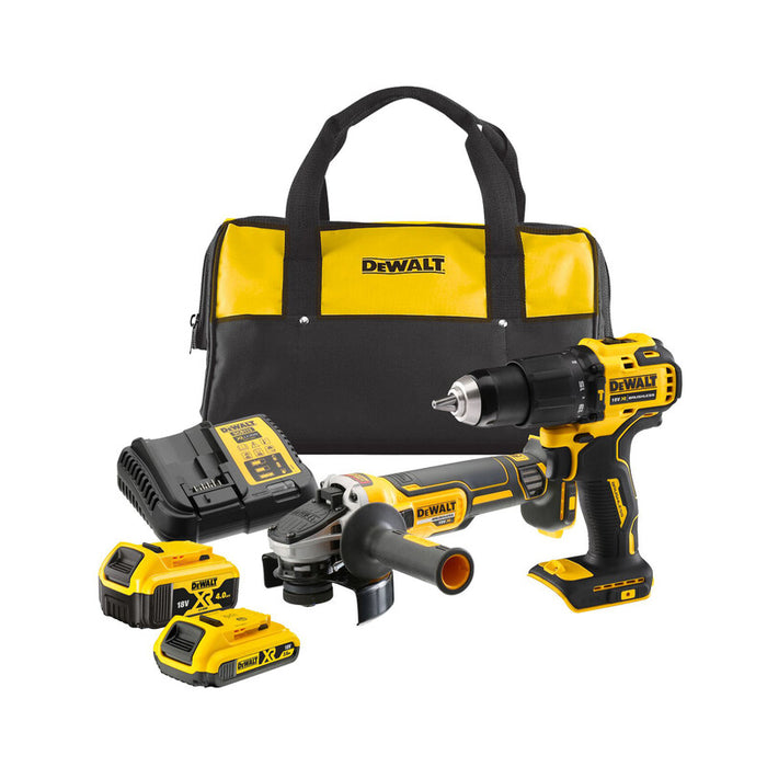 DEWALT KIT TRAPANO 18V 2Ah+SMERIGLIATR. 18V 4Ah DCK2081MDR