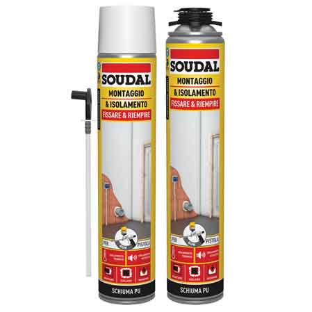 SCHIUMA POLIURETANICA UNIVERSALE SOUDAL 750 ml - Pistola