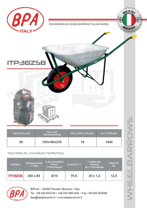 CARRIOLA leggera zincata