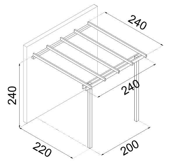 Pergola addossata 240x240