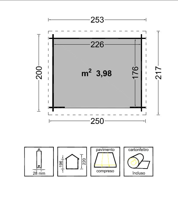 Casetta nina cm 250x200