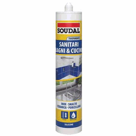 Silicone acetico sanitari Soudal 300 ml bianco