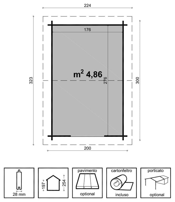 Casetta ilaria cm. 200x300